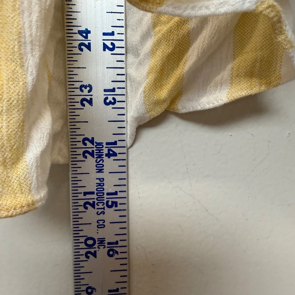 Mustard Seed Striped Ruffle Crop Top Womens Small Yellow Excellent Boho 9378‎ - Picture 3 of 6